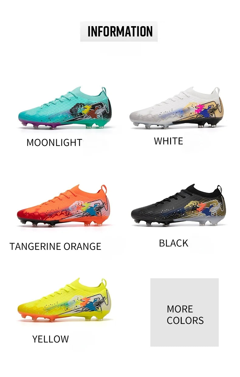 Nuovi scarpini da calcio da uomo, tacchetti FG antiscivolo per allenamento, scarpe da calcio con tacchetti lunghi, da partita, ultraleggeri, per outdoor, dropshipping