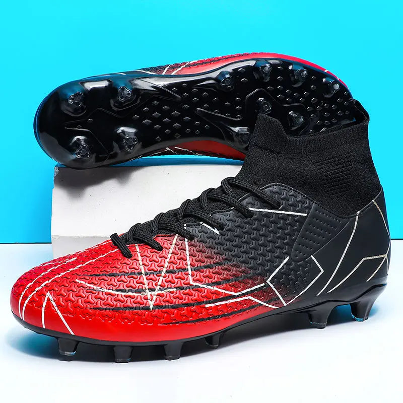 Nouvelles chaussures de Football professionnelles haut en cuir d'herbe artificielle jeunes étudiants chaussures de Football d'entraînement pour hommes et femmes sport