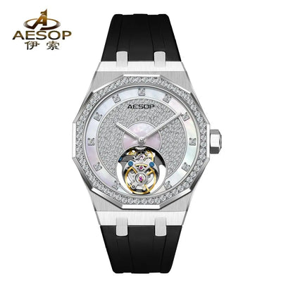 AESOP Echte Fliegende Tourbillon Mechanische Skeleton Uhr Für Mann Luxus Wasserdichte Armbanduhren Saphir Spiegel Gradienten new