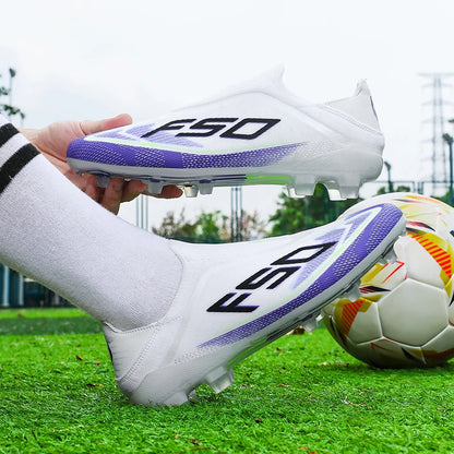 Nouvelles Chaussures de Football pour Hommes, Baskets de Futsal d'Extérieur, Crampons Antidérapants de Haute Qualité pour Match sur Gazon, Chaussures de Foot Montantes Légères, Meilleures Ventes