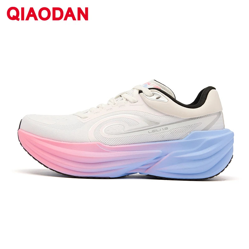 QIAODAN TG1.0 Pantofi de alergare pentru femei, pentru maraton, cu platformă nouă, de competiție, cu amortizare, moi, pentru distanțe lungi, QDB022253285