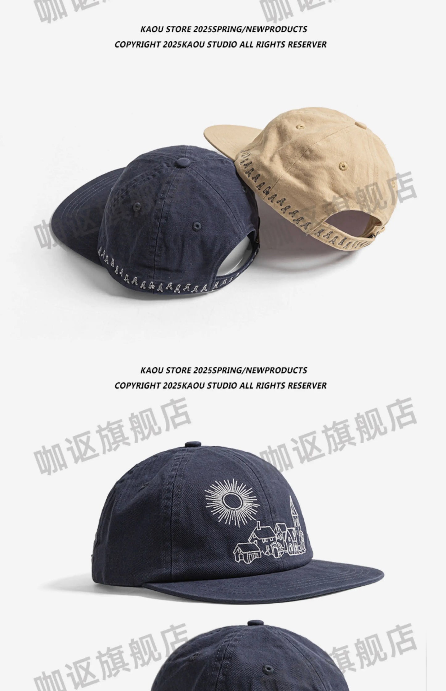 Heavy Embroidery Flat Brim Baseball Cap Niche Unisex Hip Hop Duckbill Cap Fashion Versatile