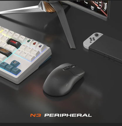 Motospeed Darmoshark N3 Pro Bluetooth vezeték nélküli gamer egér, dupla 8K, hárommódú, újratölthető, PAW3395, 64g, ergonomikus gamer egér