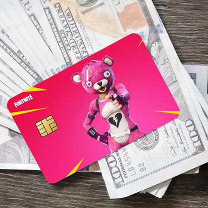 Pegatinas de tarjeta de juego Cuddle Team Leader Fortnite para tarjeta bancaria, película protectora impermeable adhesiva, regalo sorpresa