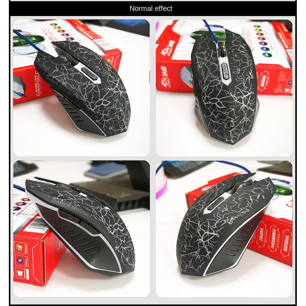 2400 DPI USB-bedrade gamingmuis met ledverlichting, professionele gamermuis, ergonomische computermuis voor PC, laptop en Macbook