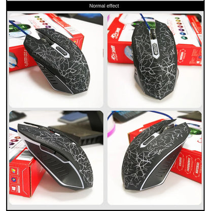 2400 DPI USB-bedrade gamingmuis met ledverlichting, professionele gamermuis, ergonomische computermuis voor PC, laptop en Macbook