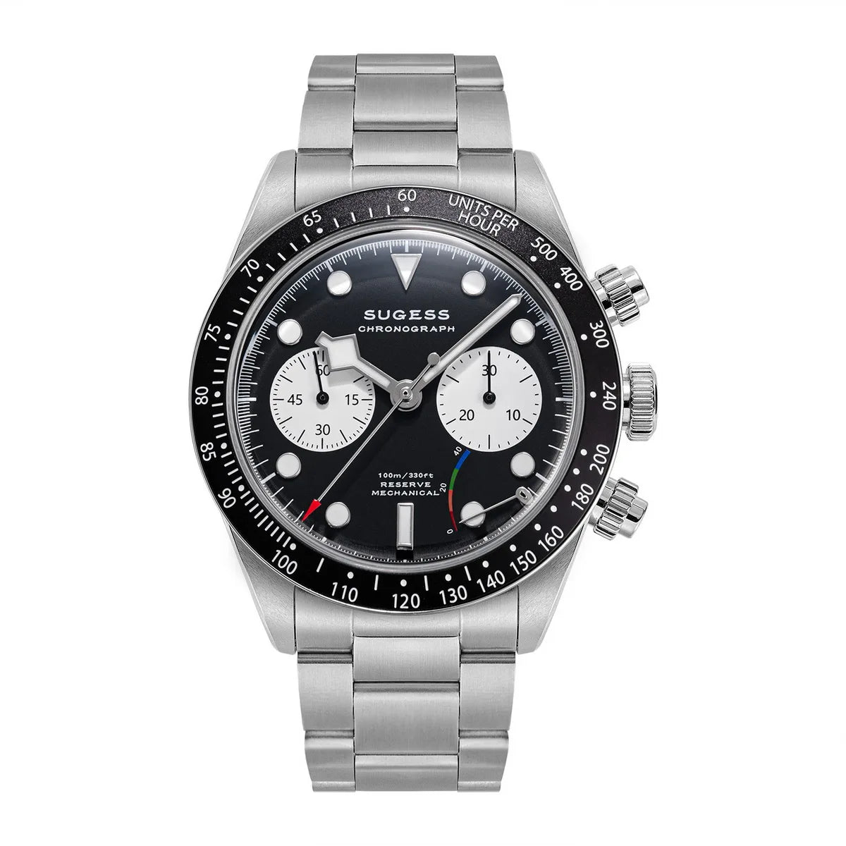 Sugess Chronograph Men Watch Original ST1907 Swanneck Pilot Mechanical Wristwatches Domed Sapphire Crystal Dopamine S457 2025new
