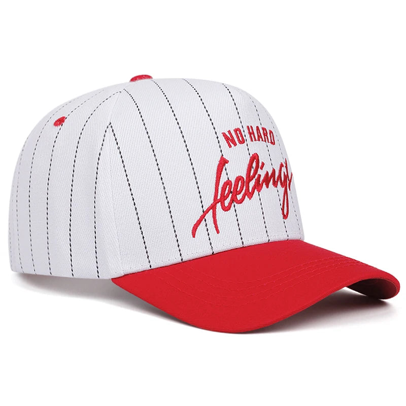 No hard feelings Men's and women's striped baseball caps Outdoor sports hats