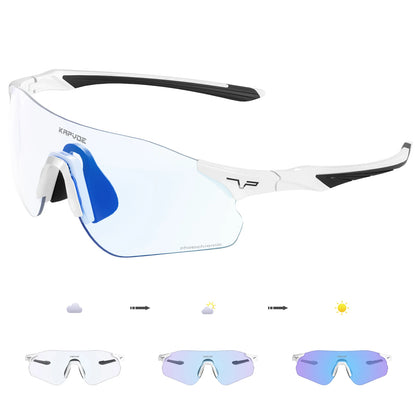 Kapvoe New Outdoor Running Cycling Glasses Bike Photochromic Sunglasses Women Eyewear Men Sports Marathon Bicycle UV400 Goggles