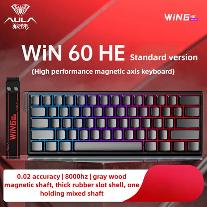 Teclado Aula Win60He com interruptores magnéticos, com fio, Win 60 HE mecânico para esports, gamer, teclados Win68 personalizados, presentes Win60 He