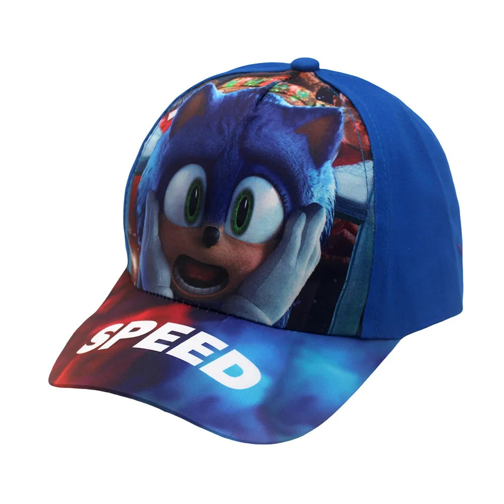 Última novedad: gorra de béisbol infantil ajustable de 48-54 cm con estampado Sonic, colas de anime, Knuckles, sombrero de sol Shadow, erizo azul, gorra para bebé para actividades al aire libre, regalo