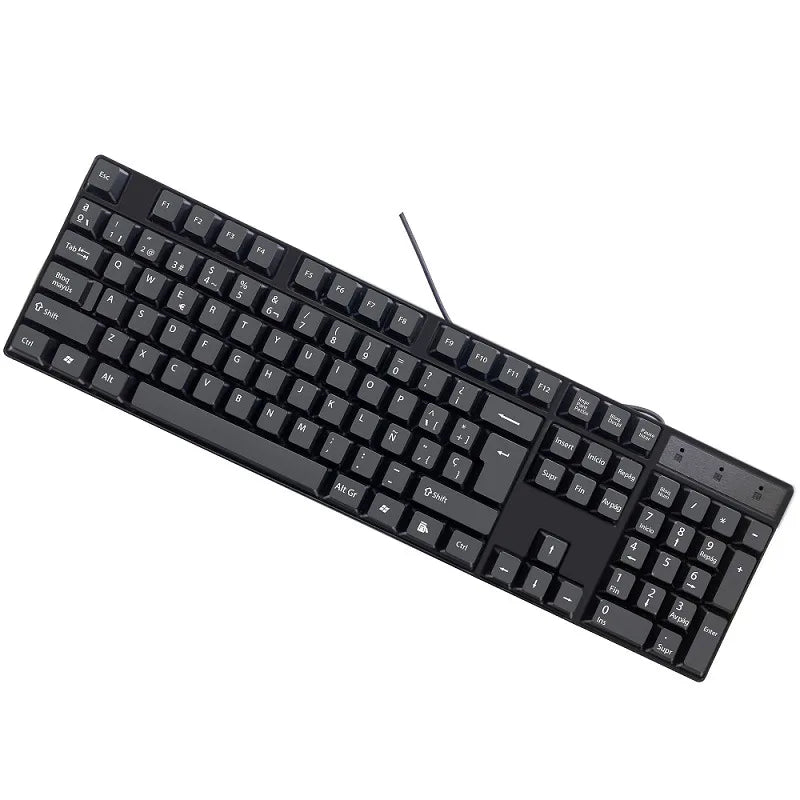 Teclas para teclado en español, francés, ruso y árabe | Teclado gaming USB con cable de 104 teclas para ordenador