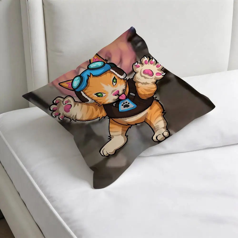 Jetpack Cat O-Overwatch navlaka za ukrasni kvadratni jastuk, mekana dekorativna presvlaka za kauč i krevet u domu