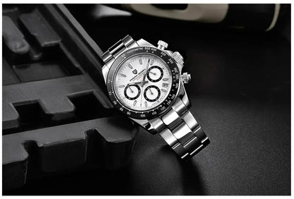 Relógio cronógrafo para homem PAGANI DESIGN – Relógio de pulso de luxo com movimento de quartzo, luminoso e estanque.