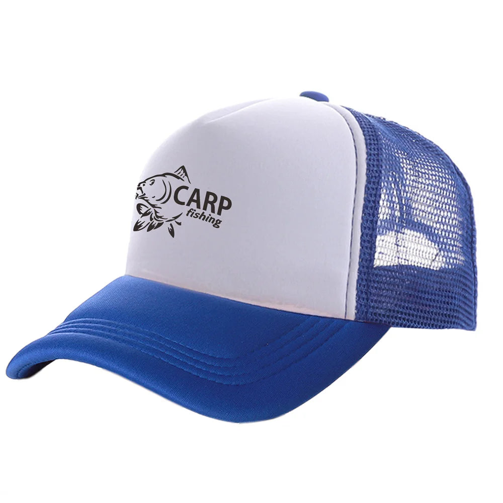 Carp Fish Trucker Caps Men Funny Fishing Printing Hat Baseball Cap Cool Summer Unisex Mesh Net Caps MZ-169