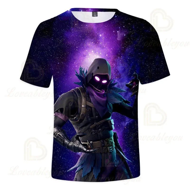 Fortnite „Victory Royale Ninja Fashion“ 3D marškinėliai vaikams, vasariniai trumpomis rankovėmis, su animaciniu raštu, kūdikių drabužiai, vaikiški marškinėliai