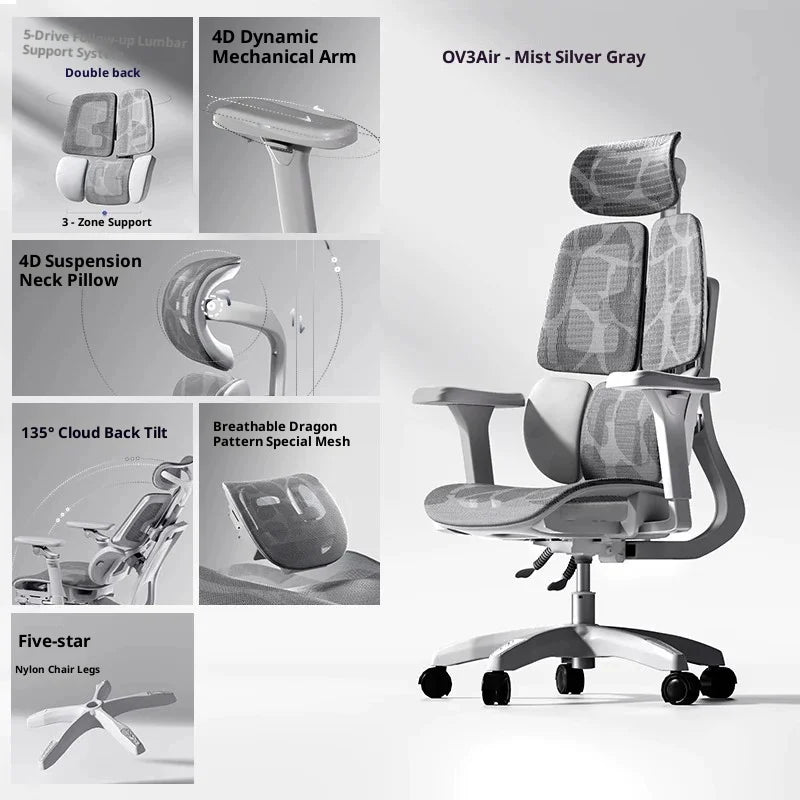 Cadeira de escritório em malha ergonómica, executiva, para computador e gaming, mobiliário moderno, giratória, com rodas e ajustável, Silla Gaming, cadeira ergonómica