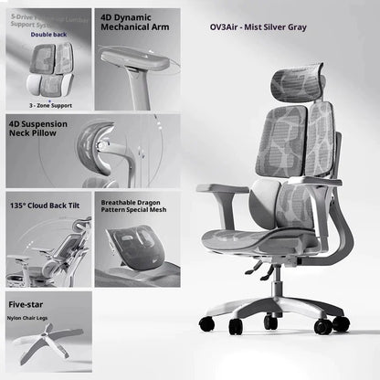 Cadeira de escritório em malha ergonómica, executiva, para computador e gaming, mobiliário moderno, giratória, com rodas e ajustável, Silla Gaming, cadeira ergonómica