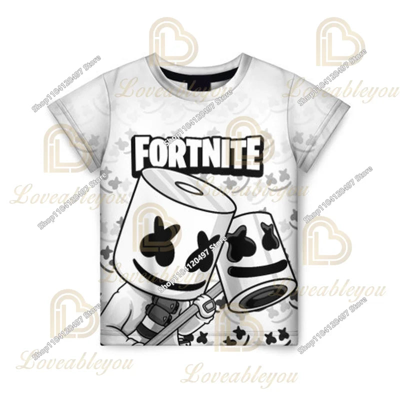 Camiseta Fortnite para niños Banana Peely, camiseta para hombre y mujer, camiseta Battle Royale Game, tops de verano Harajuku