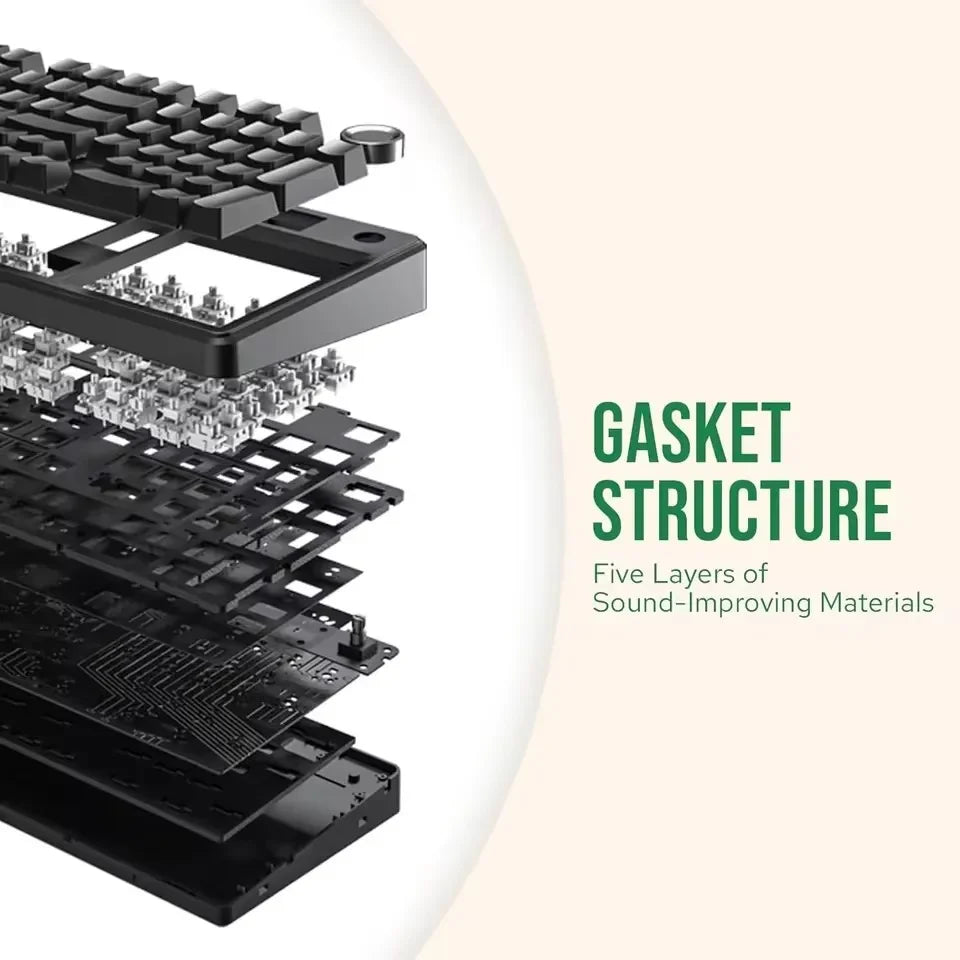 Teclado mecánico gaming AULA F99 Pro E-sports de tres modos, RGB, hot-swappable, 96%, PBT, inalámbrico personalizado con perilla multimedia