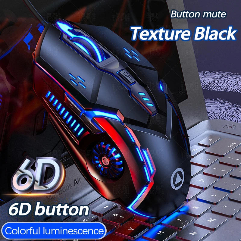 UTHAI G5 Six key 3200PDI wired illuminated gaming mouse, e-sports mechanical mute computer accessories