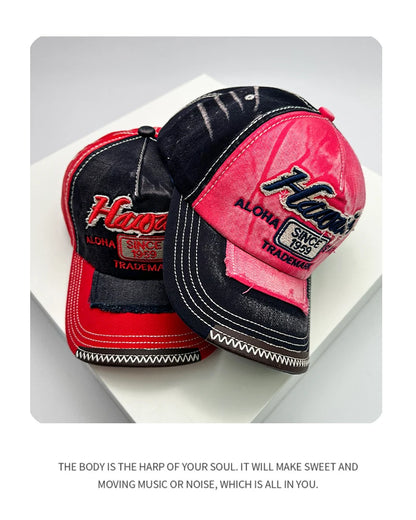 Bonés de basebol vintage coreanos lavados para homem e mulher, em algodão, com fecho snapback, bordado, design novo e versátil, letras bordadas, estilo casual desgastado