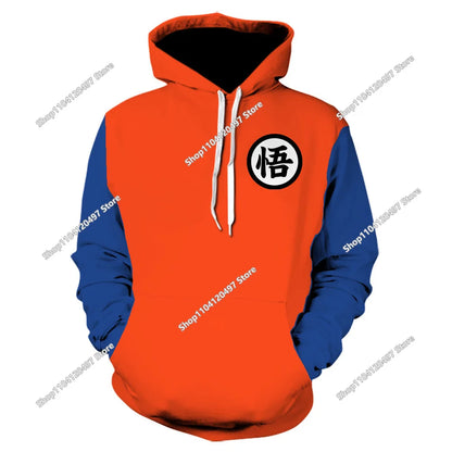 Sweatshirt com capuz Dragon Ball para rapazes e raparigas, novo modelo de outono e inverno, criativo, largo e versátil