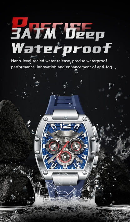 POEDAGAR Fashion Brand Men's Watch Luminous Waterproof Date Sports Male Watch Chronograph Silicone Quartz Watches For Man Reloj