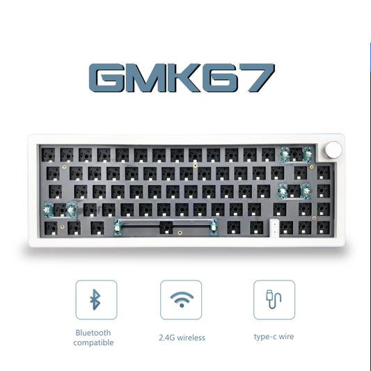 Kit de teclado mecánico personalizado GMK67 65% Gasket Bluetooth 2.4G inalámbrico, intercambiable en caliente, con retroiluminación RGB