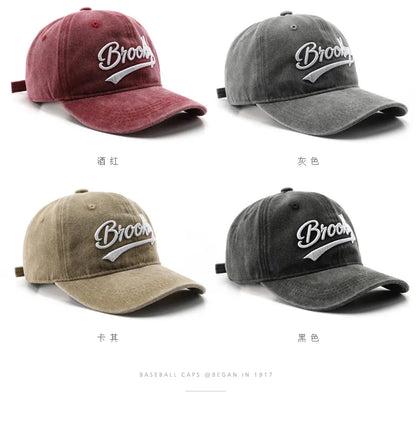 Brooklyn Baseball Caps Embroidery Breathable Retro Style Unisex Comfort Trendy Fashion Summer Hat Sun Protection Curved Brim