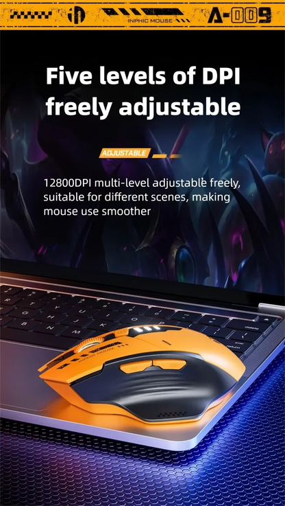 Inphic A9 V2 Wireless Gaming Mouse 12800DPI Rechargeable Ergonomic Bluetooth Compatible Silent Mouse For PC Laptop Computer