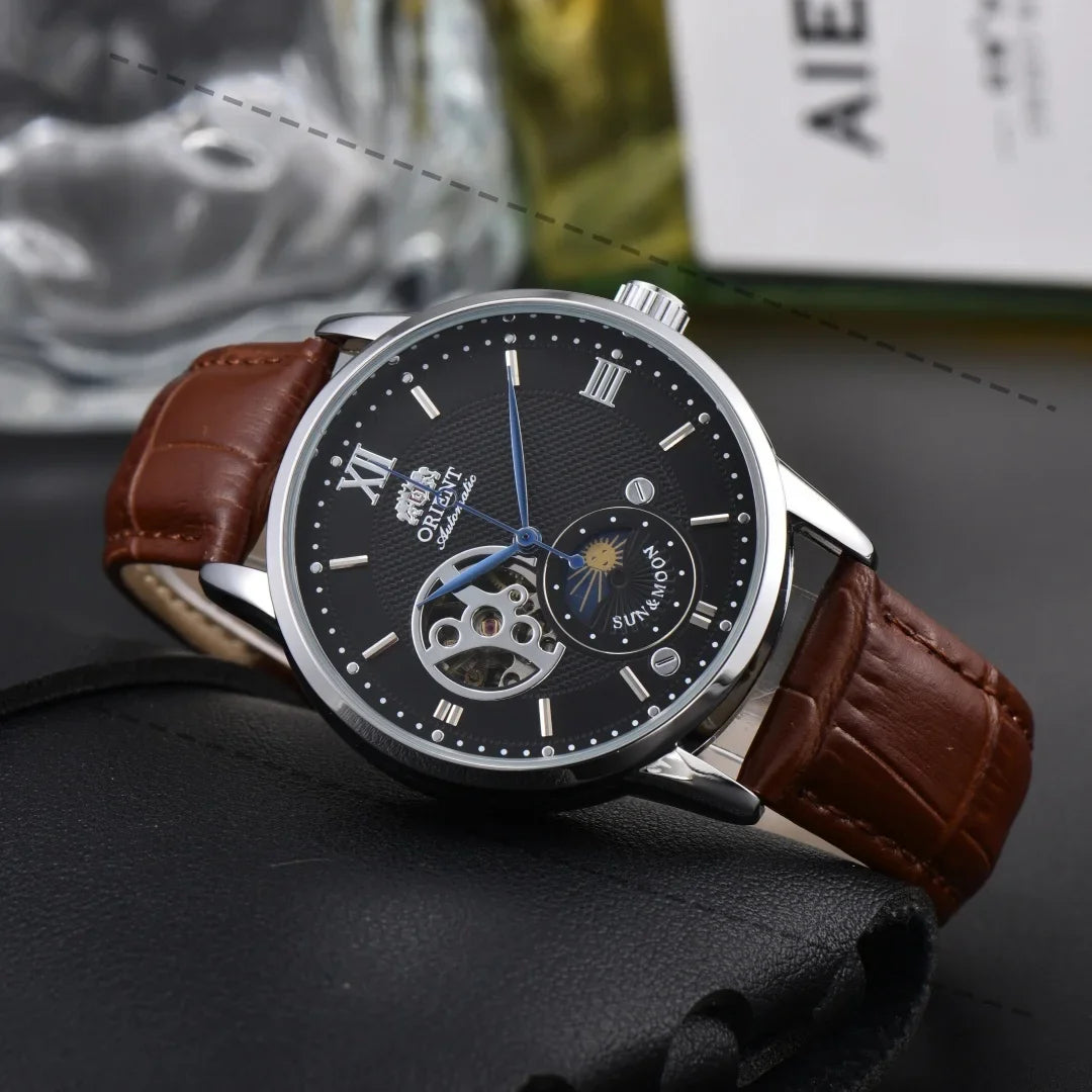 118A StoreOrient Series Sports Sun, Moon, and Stars Skeleton Mechanical Men's Sports Watch Full Functionality World Time
