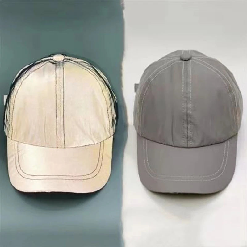 Unisex Silver Luminous Personality Baseball Caps Spring Autumn Outdoor Adjustable Casual Hats Sunscreen Hat