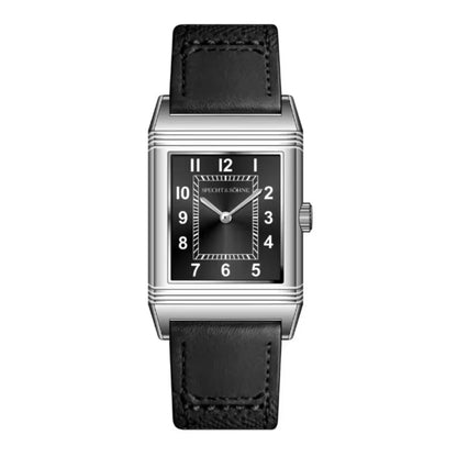 Specht&Söhne Reversible Square Watch Ronda Quartz Movt Stainless Steel Case Sapphire Crystal Flip Design Mens Fashion Wristwatch