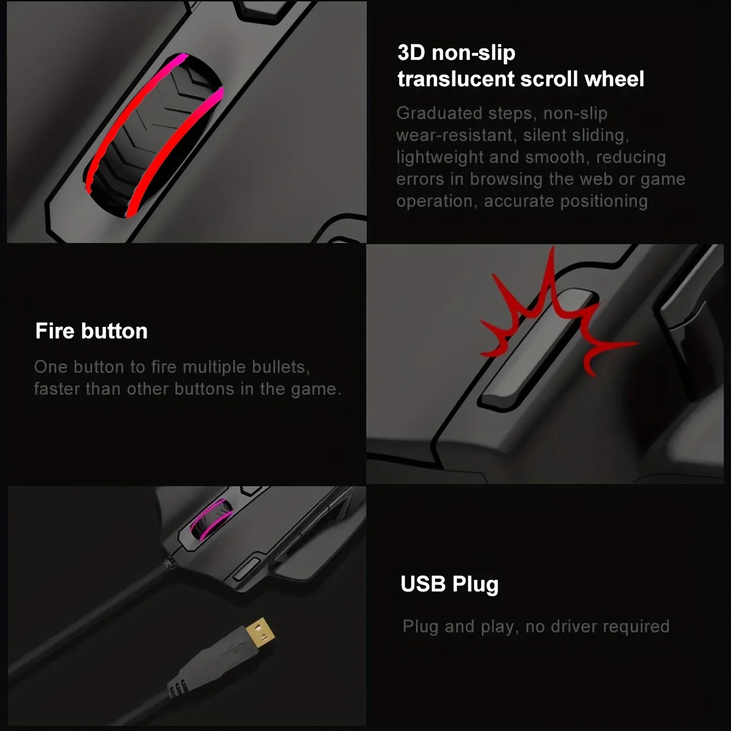 E-YOOSO X-41PRO Wired Mouse Large Gaming Mouse RGB Backlit 11 Programmable Side Buttons Support for Computer PC Laptop Mac