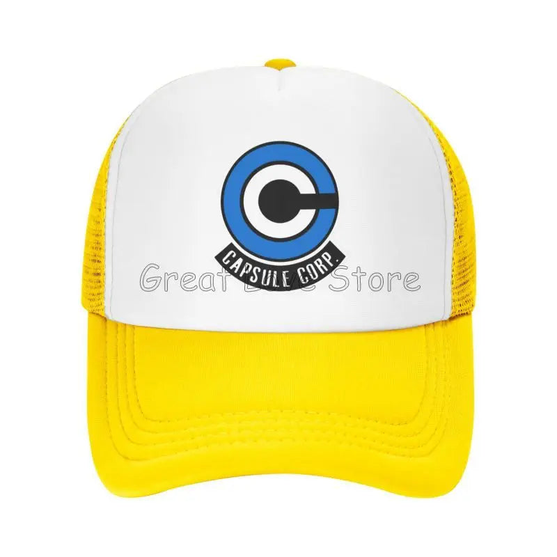 Capsule Corp Mesh Baseball Caps Unisex Hip-Hop Trucker Hat Anime DBZ Dad Hat Adjustable Racing Cap Summer Trucker Snapback Hats