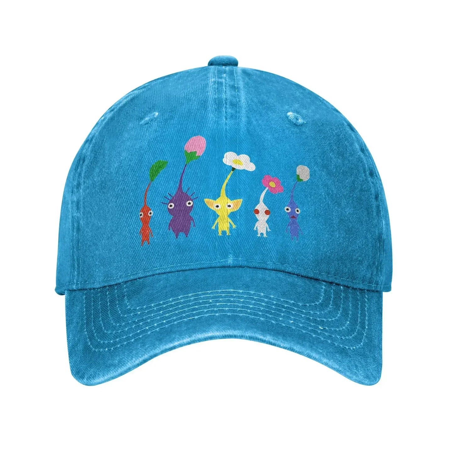 Cute Pikmin Pattern Print Cap for Men Women Cotton Anime Cartoon Trucker Hat Lerisure Wear Baseball Cap Adjustable