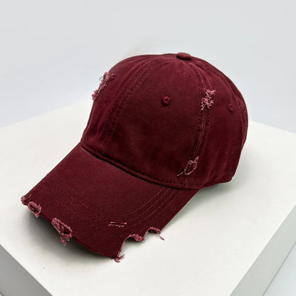 New Unisex Notch Solid Personal Baseball Hats Breathable Broken Style Sunshade Casual Peaked Caps Versatile Distress Fashion ins
