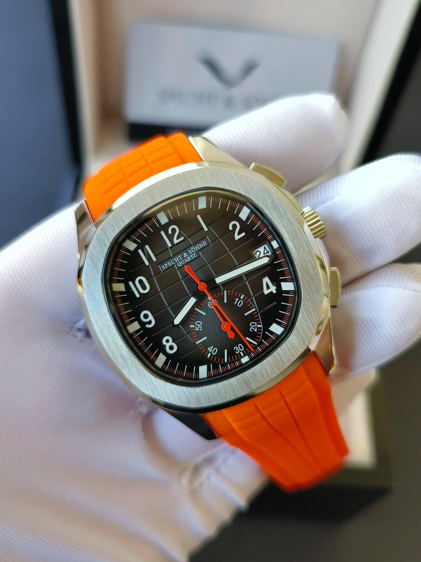 2026 New Specht&Sohne Men's Watches Quartz Watch Top Brand Luxury Chronograph Sport Rubber Luminous 5Bar Waterproof Reloj Hombre