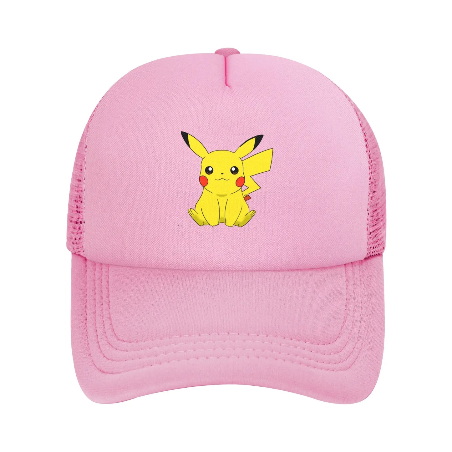 Pikachu Pokemoned  Anime Trucker Hats Unisex  Hats Trucker Hat Racing Cap Adjustable Polyester Mesh Baseball Caps Summer