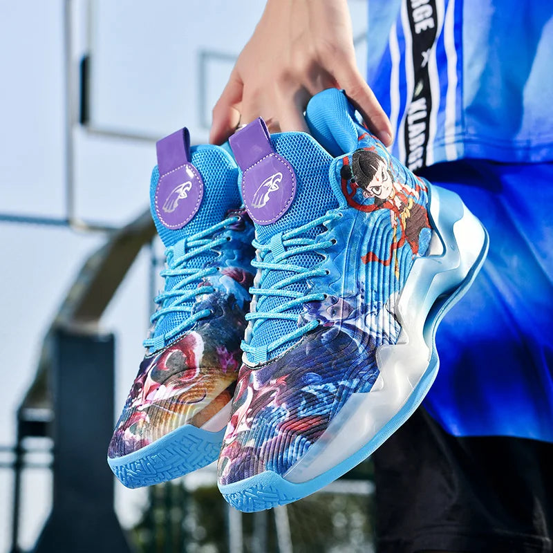 Chaussures de sport unisexes, chaussures d'entraînement de basket-ball respirantes en maille tendance, bottes de compétition légères à rebond pour hommes