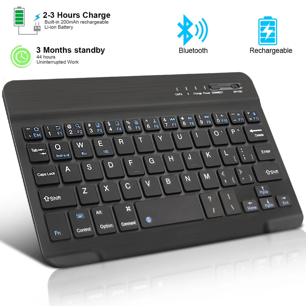 Mini tastiera Bluetooth RGB, tastiera wireless da 10 inch retroilluminata con touchpad, per iOS, Android, Windows e iPad