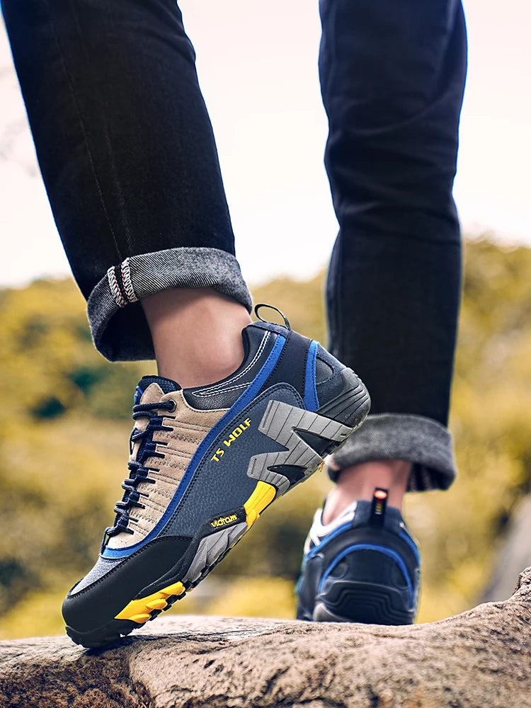 Scarpe da trekking per appassionati di attività all’aria aperta - Scarpe da trekking impermeabili da uomo - Scarponi da montagna - Scarpe tattiche da caccia nel bosco in vera pelle