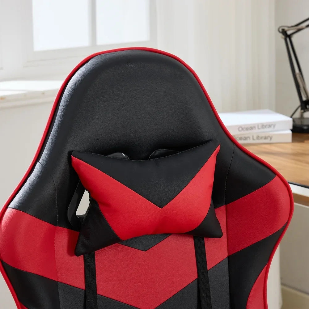 360° Ergonomic Gaming Chair Racing Style Leather Office Chair with Lumbar Support, Headrest, Footrest, Swivel Reclining Computer Gaming Chair