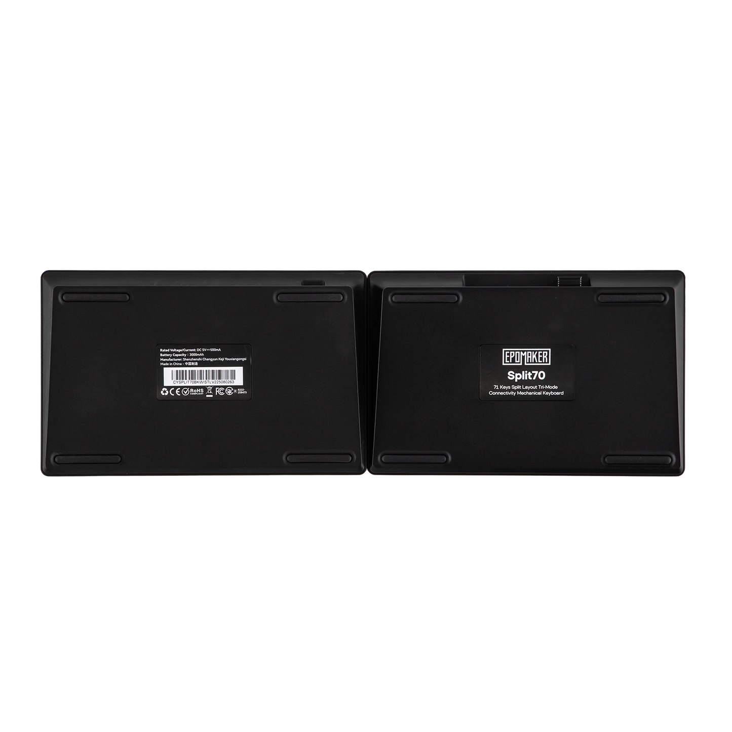 Tastiera meccanica EPOMAKER Split70 QMK/VIA 70% con layout split, connessione cablata/BT/2.4Ghz wireless, manopola programmabile e modificatori Mac
