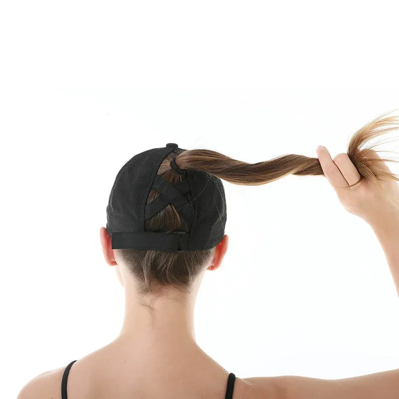 Summer Baseball Cap, Golf Suit, Sports and Leisure Cross Ponytail Cap, Mesh Quick Drying Duckbill Cap