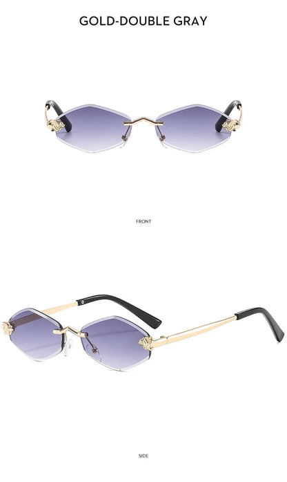 Frameless Rhombus Personalized Women's Sunglasses,Elegant And Versatile Classic Sunglasses Luxury And High-End Sunglasses UV400.
