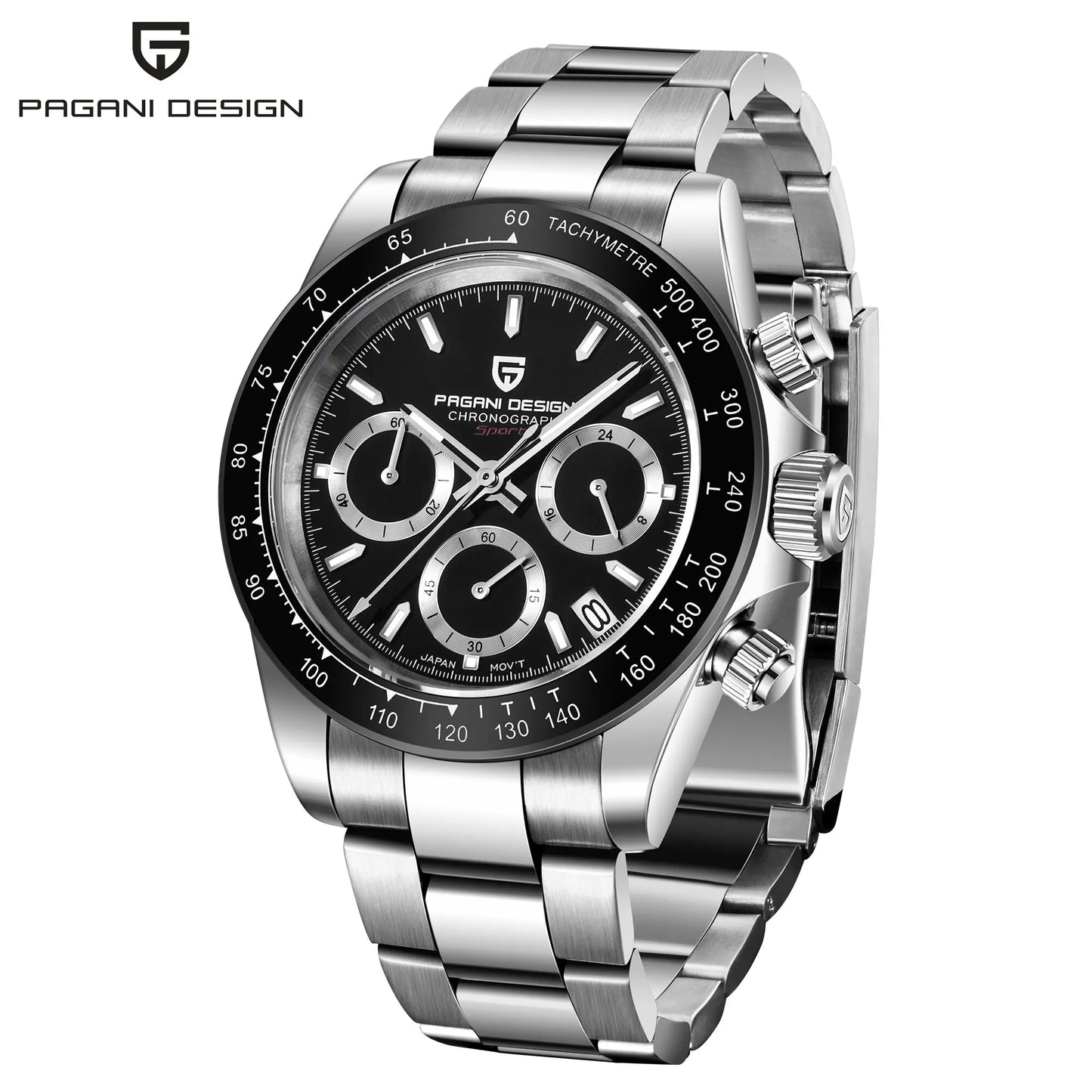 PAGANI DESIGN Men Exquisite Quartz Watch Luxury Choice VK63 Sapphire Mirror Stainless Steel Calendar Small Three-Pin Chronograph