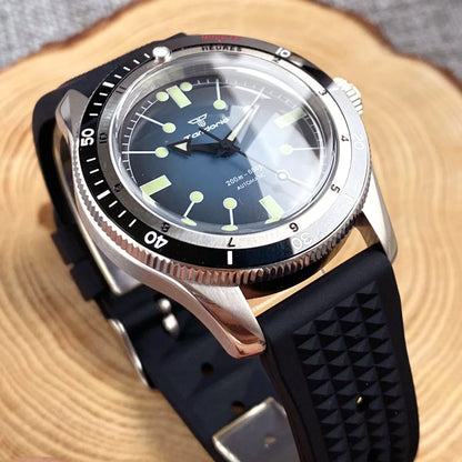 Tandorio Red Blue 40mm PT5000 Japan NH35A Mechanical Automatic Dive Men Watch 20ATM Waterproof Domed Sapphire Screw Crown Reloj