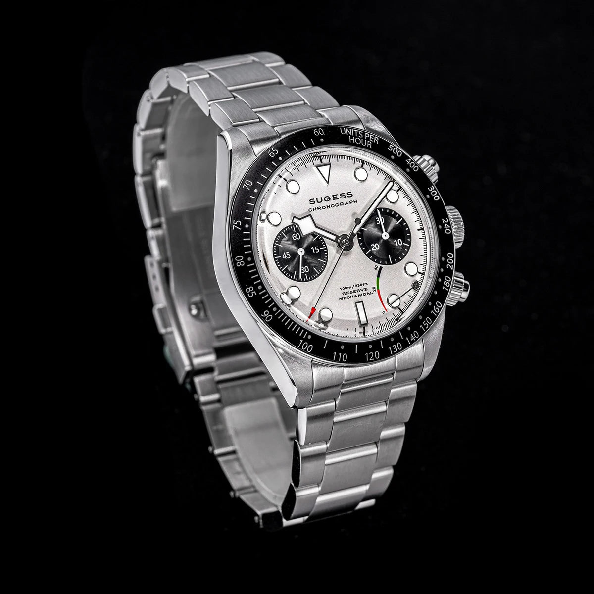 Sugess Chronograph Men Watch Original ST1907 Swanneck Pilot Mechanical Wristwatches Domed Sapphire Crystal Dopamine S457 2025new